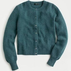 J. Crew Sweater Cardigan with Jeweled Buttons in Blue Softsoft Yarn Size Small